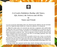 Co-Creative Definitions Dealing with Nature, Life, Science, the Universe and All Else